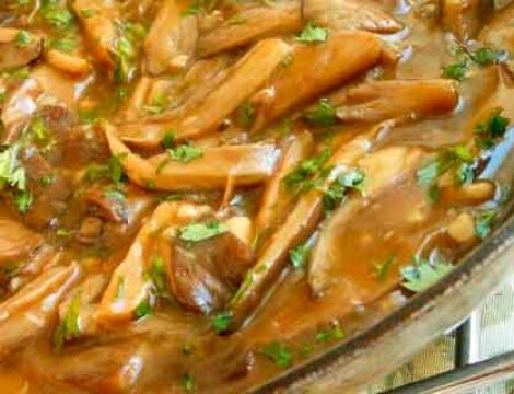 Setas Ostra con Jengibre y Salsa de Soja