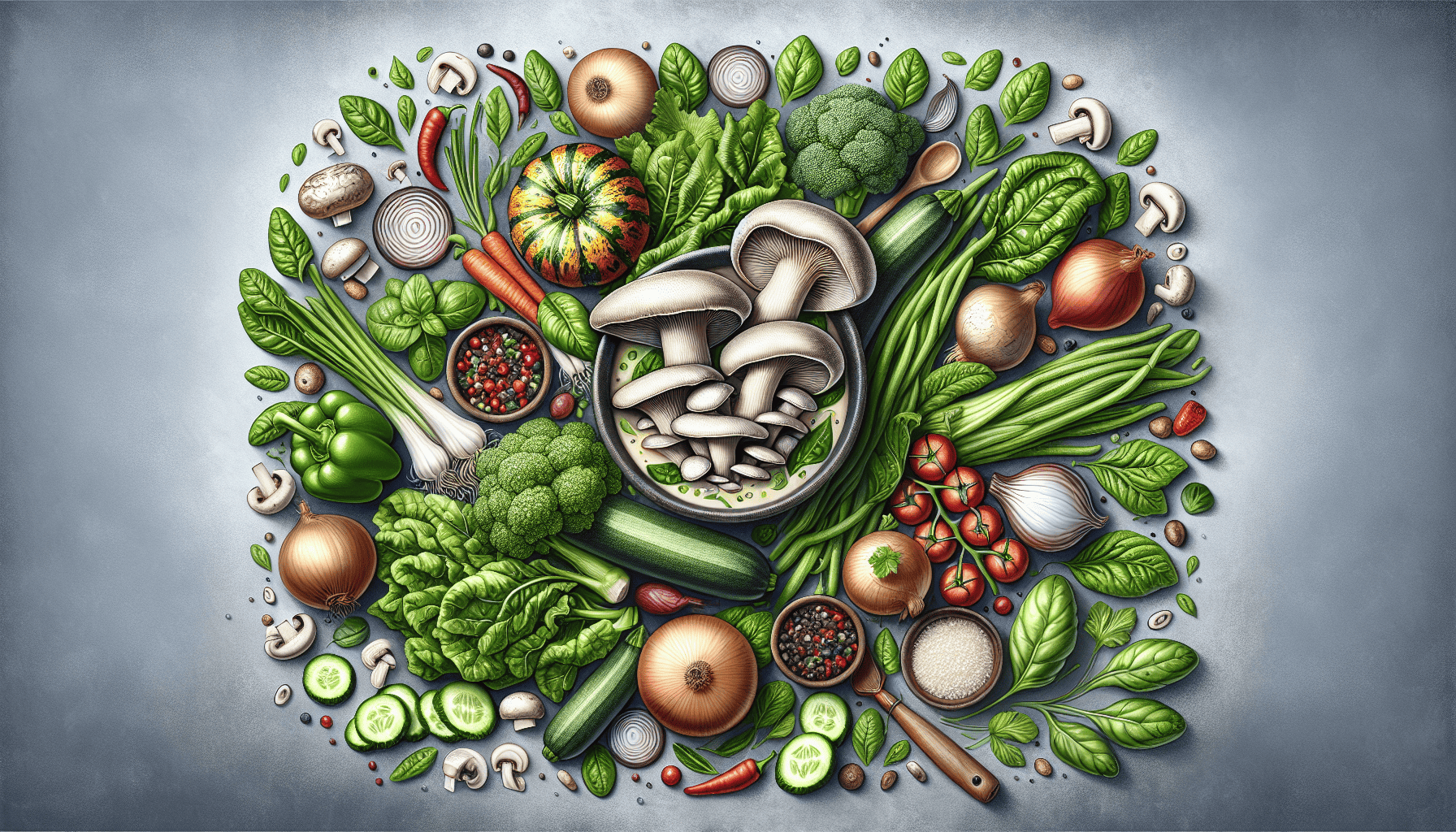 Crema de Setas Ostra y Verduras de Temporada